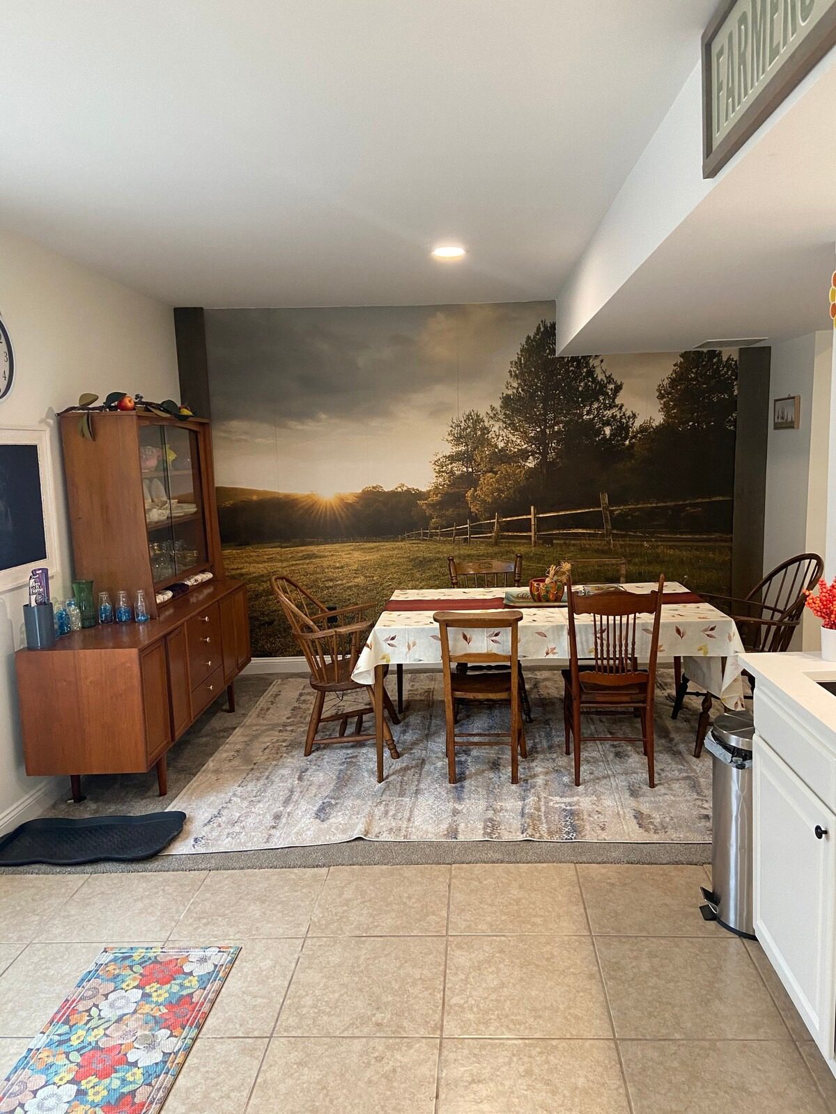 Cozy kitchen with wooden furniture
