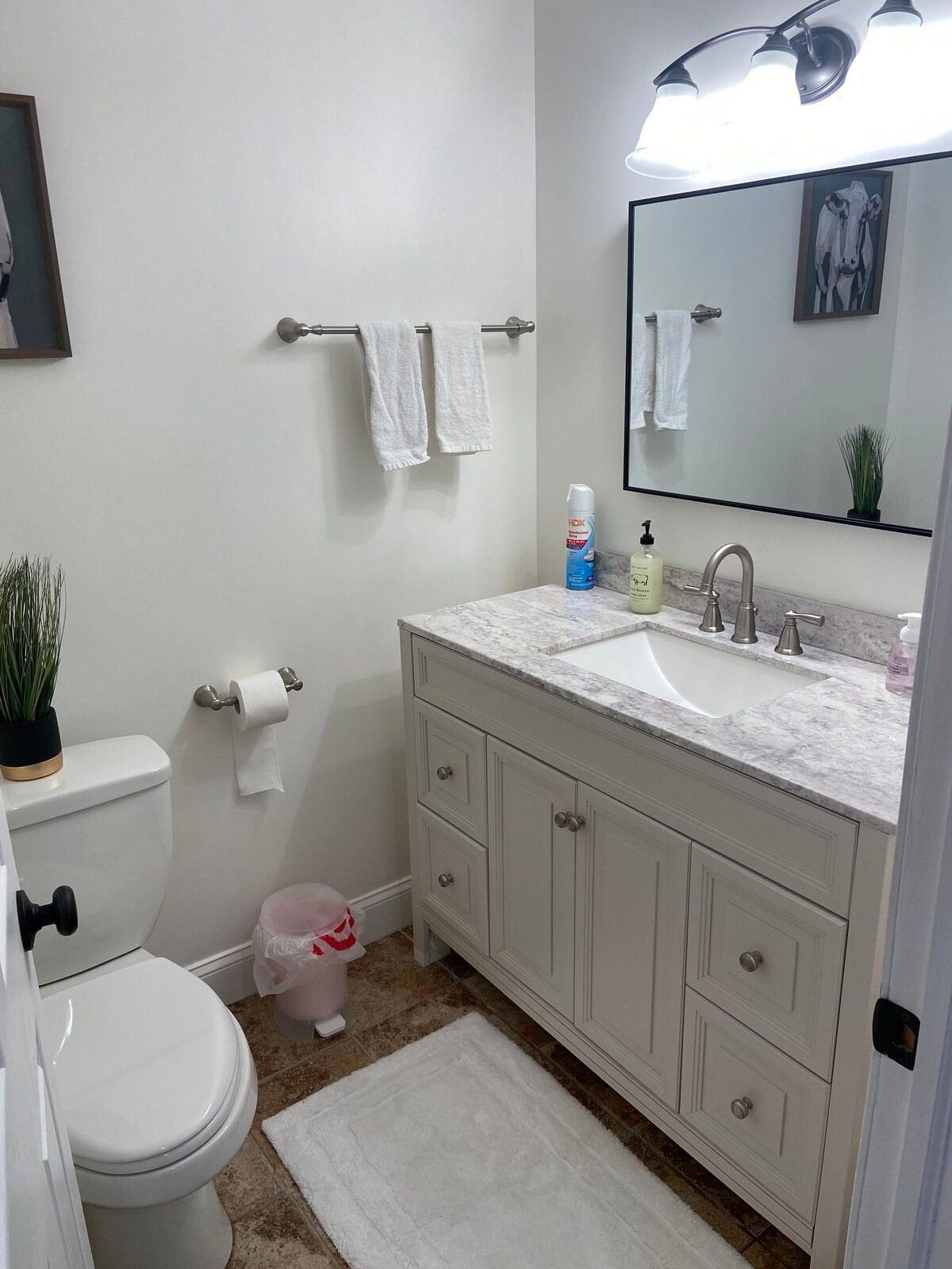 White bathroom with modern decor